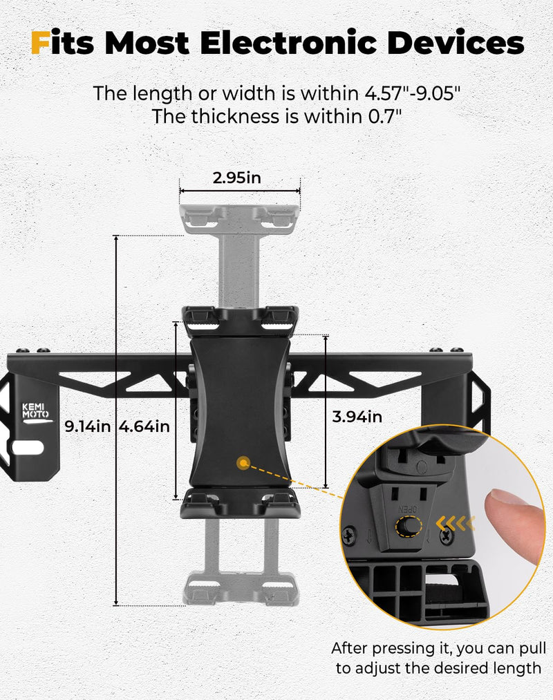 KEMIMOTO PRO XP Electronic Device Mounts, Adjustable PRO XP Tablet Mount Metal Tablet Holder Frame GPS Holder Phone Mount Compatible with Polaris 2020-2024 RZR PRO XP/XP4