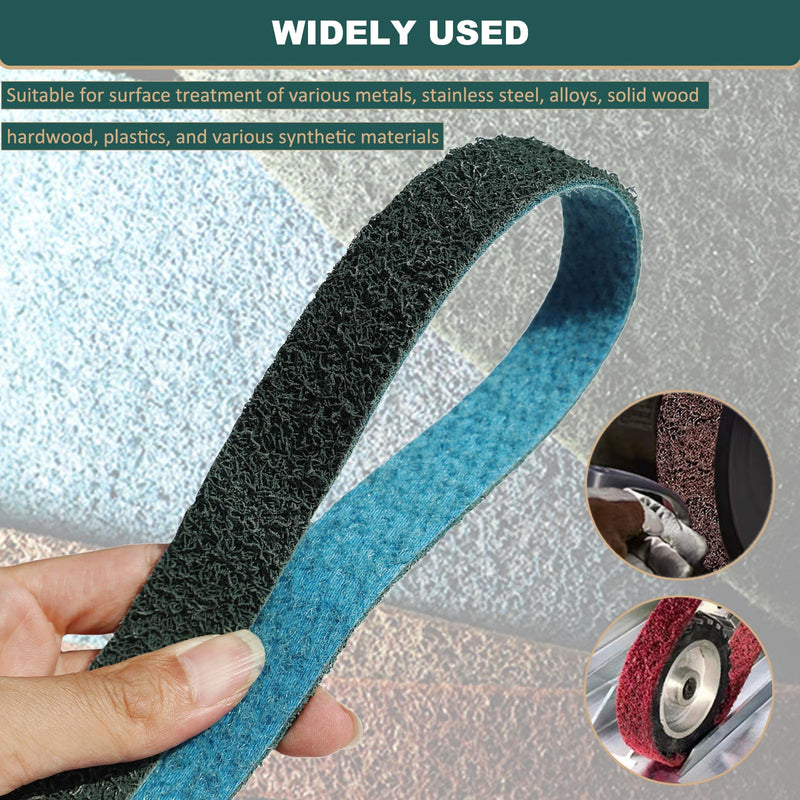 3 Pack 1-1/2 X 30 Inch Coarse, Medium, and Fine Grits Assortment Non Woven Surface Conditioning Sanding Belts for Pipe Tube Polisher Sander Metal Pole and Metal Fabricators Profession Sander Belt