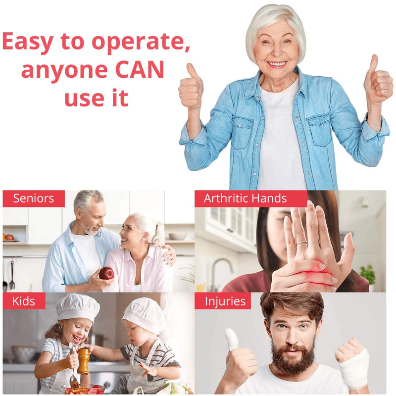 Kitchen Mama Auto Electric Can Opener: Open Your Cans with A Simple Press of Button - Automatic, Hands Free, Smooth Edge, Battery Operated, YES YOU CAN (Red) Red
