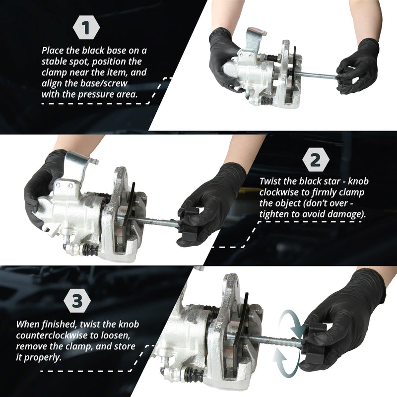 Brake Caliper Compression Tool Heavy Duty, Brake Pad Spreader Tool, Universal Brake Piston Compressor Tool for Automobiles and Light Trucks with 2 Caliper Hooks Disc Brake Pad Spreader
