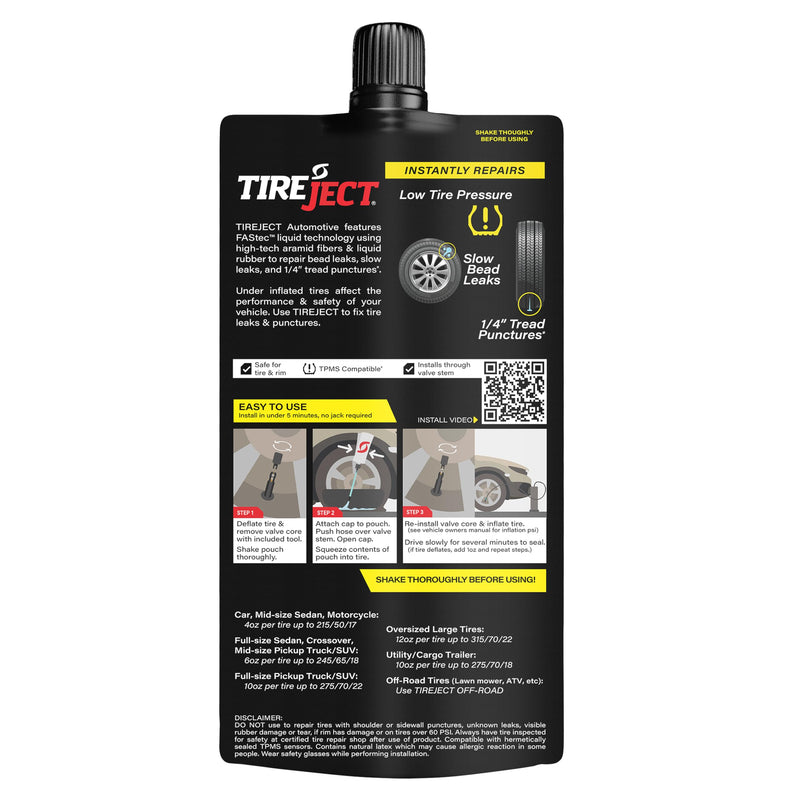 TireJect Automotive Full-Size Truck/SUV 2-in-1 Tire Sealant & Bead Sealer Kit for tire Repair of leaks and punctures Full-size Truck, SUV