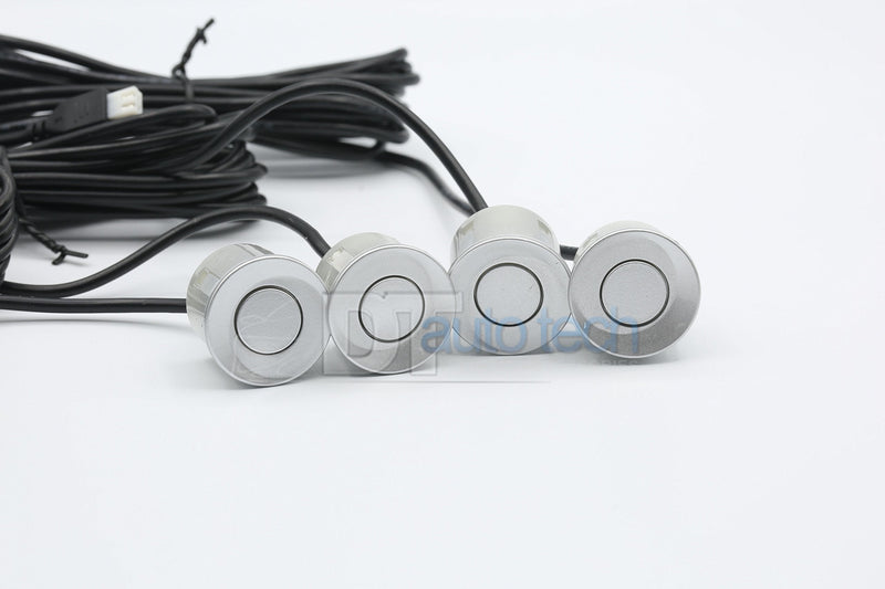 4 Parking Car Parking Sensor Kit LED Display View Reverse Backup Radar System Backup Sensor Reversing Sensors Universal Auto Radar Detector Sensors Radar Buzzer Beep-Beep Alarm Indicator Silver
