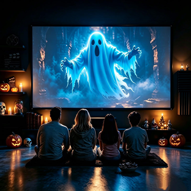 Holographic Rear Projection Screen Foldable and Portable Double Sided for Indoor Halloween Decorations, with Hang Mounting (120) 120
