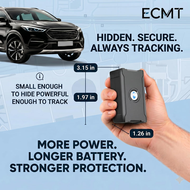 ECMT GPS Tracker for Vehicles, Magnetic 4G LTE, Subscription Required | Hidden Magnetic Mount, 6000mAh Battery, 10-Second Updates, Geo-Fence, IP67 Protection, 180-Day Route History S20 6000mAh