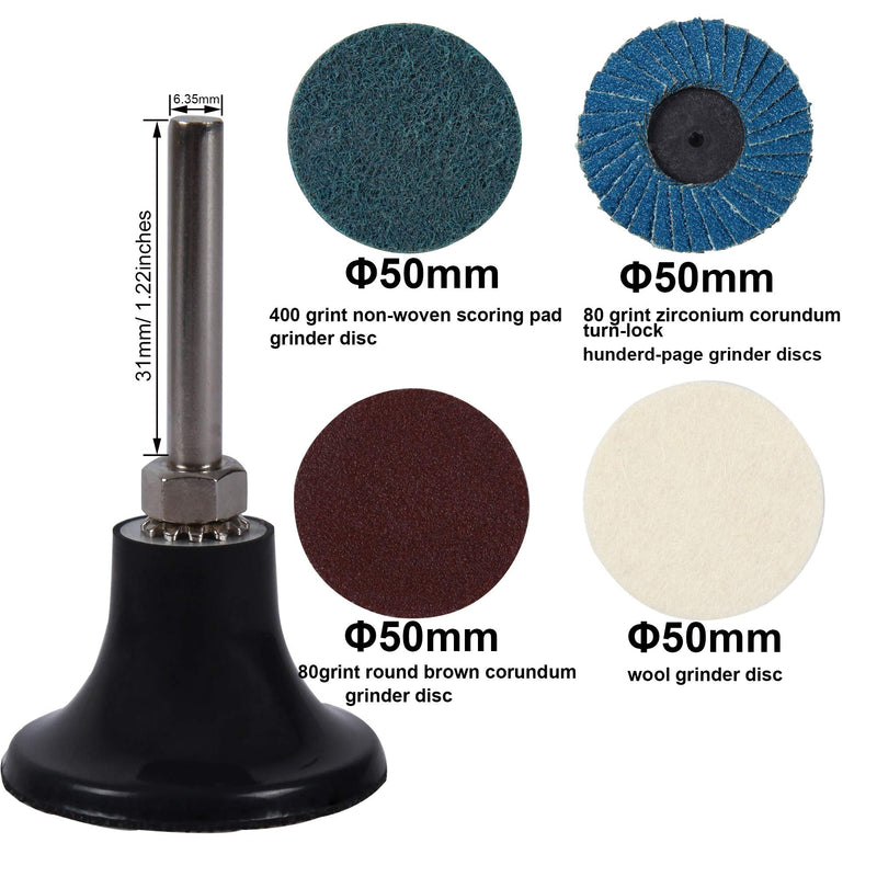 Angle Air Die Grinder 1/4 inch with 4 pcs 2" Roll Lock Sanding Discs, 90 Degree Pneumatic Die Grinder