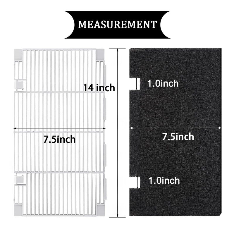 Dianrui RV A/C Vent Cover for Dometic AC Cover Replacement for Dometic 3104928.019, Duo-Therm RV Air Conditioner Grille Replacement with RV A/C Filter (14.1" x 7.7") RV Air Conditioner Parts 1 PC Grille+1 PC Filter