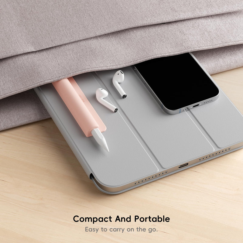 ELETIUO Silicone Pencil Holder Sleeve,Compatible with Apple Pencil (USB-C),Apple Pencil 1st/ 2nd Generation,Strong Adhesive Sticky Attached to iPad Case for Stylus Pens and Most Pens,Pink Pink