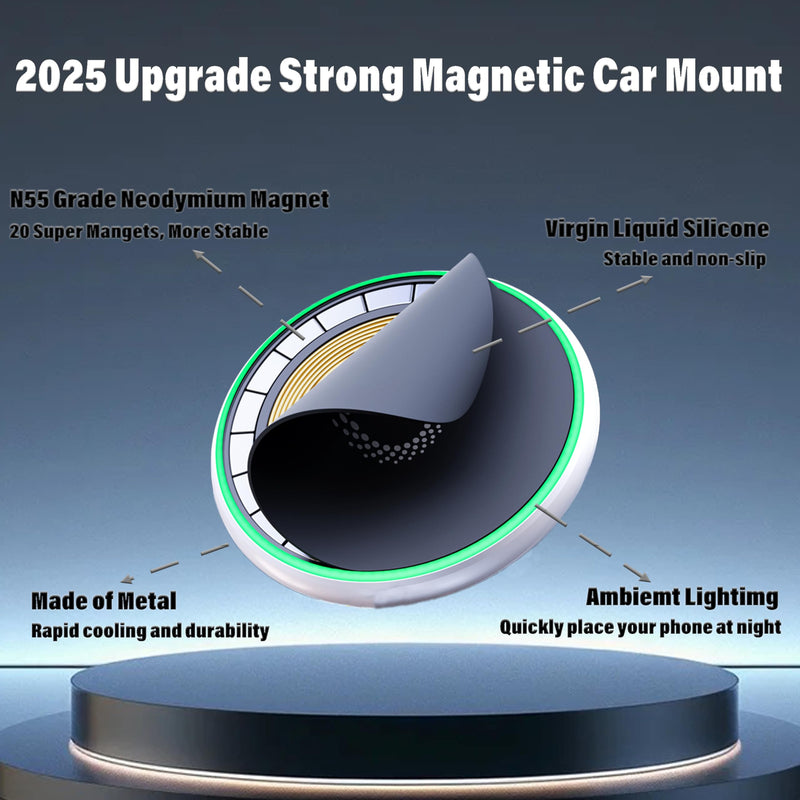 Car Phone Holder for 2022-2026 Toyota Tundra/2023-2026 Sequoia Accessories | Limited/Platinum 14" Screen MagSafe Strong Magnetic 15W Fast Wireless Charger Cell Phone Mount,Not Affect Vent,360° Rotatable