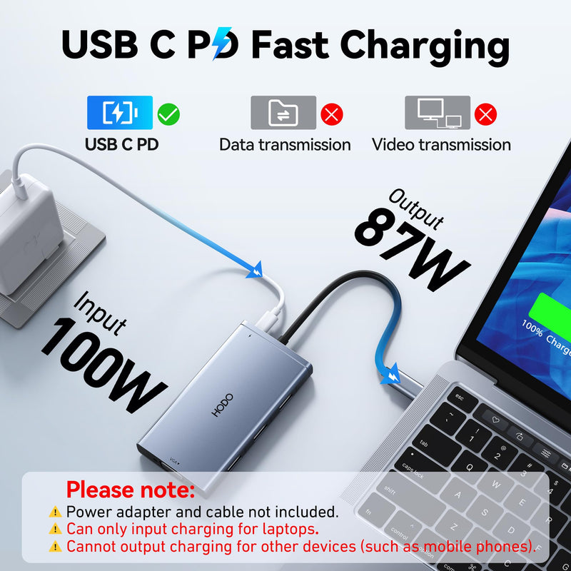 USB C Docking Station Dual Monitor for HP,Laptop Docking Station 3 Monitors | USB C Hub Quad Display USB C Adapter to 4K HDMI+DP+VGA,3USB 2.0,PD,USB C Dock Dongle 8 in 1 Computer Docking Station for Dell 8-in-1(Gray)