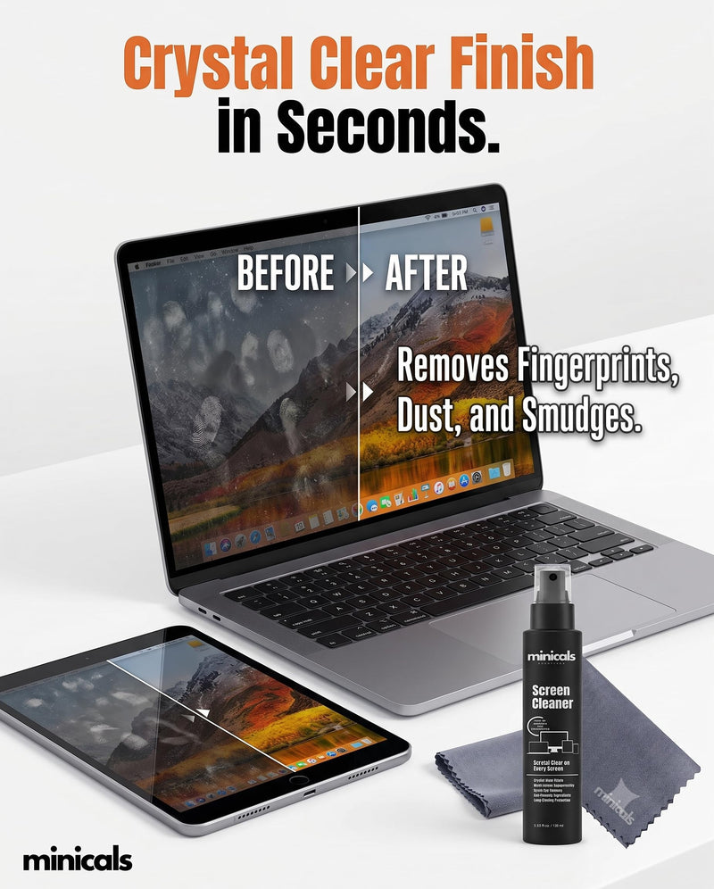 Screen Cleaner Spray with Microfiber Cloth, Laptop Cleaner, TV Screen Cleaner, Electronic & Lens Cleaner Spray, Versatile for Phones, Cameras, Computers, 3.38 fl oz (3.4 fl oz (1 Pack - S-Pro)) 3.4 fl oz Pro