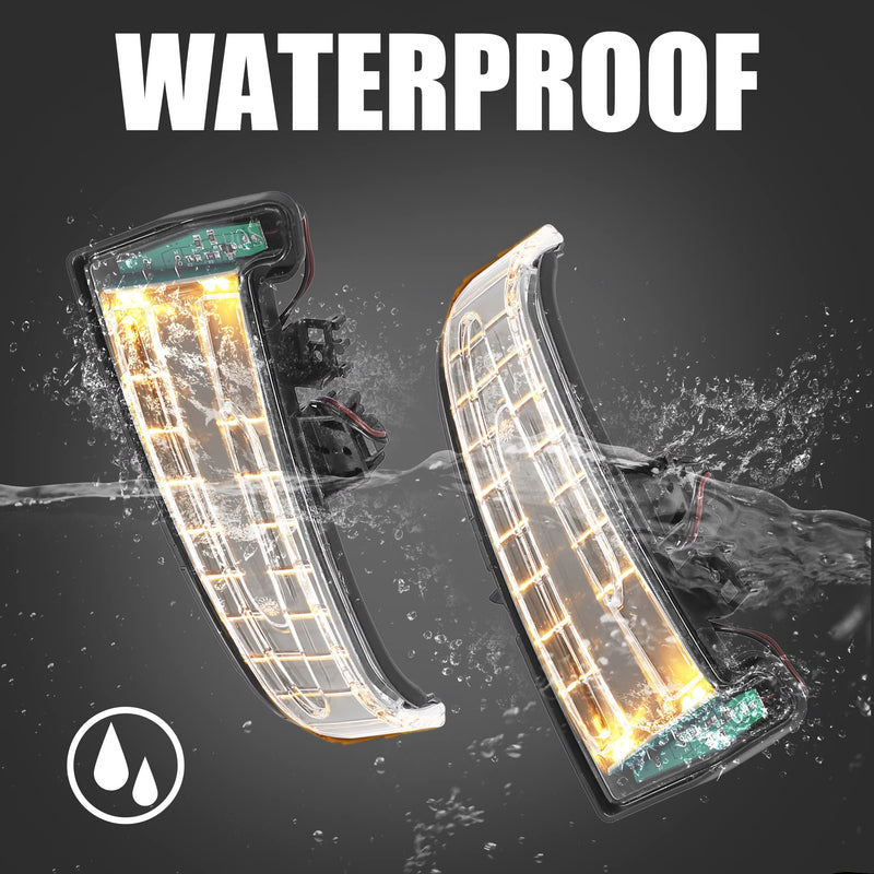 X AUTOHAUX 1 Set Left Right Side Door Mirror Turn Signal Indicator Light for Mercedes Benz W204 C204 W212 OE# A2129067401+A2129067501