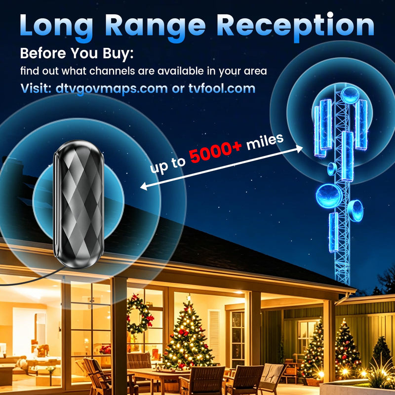 TV Antenna Indoor,5000+Miles Digital Antenna Smart/Old TV for Local Channel | Designed for smart HDTV,amplified Signal Booster,best strongest TV Antennas Supports 360°Reception of 8K/4K/1080P full HD