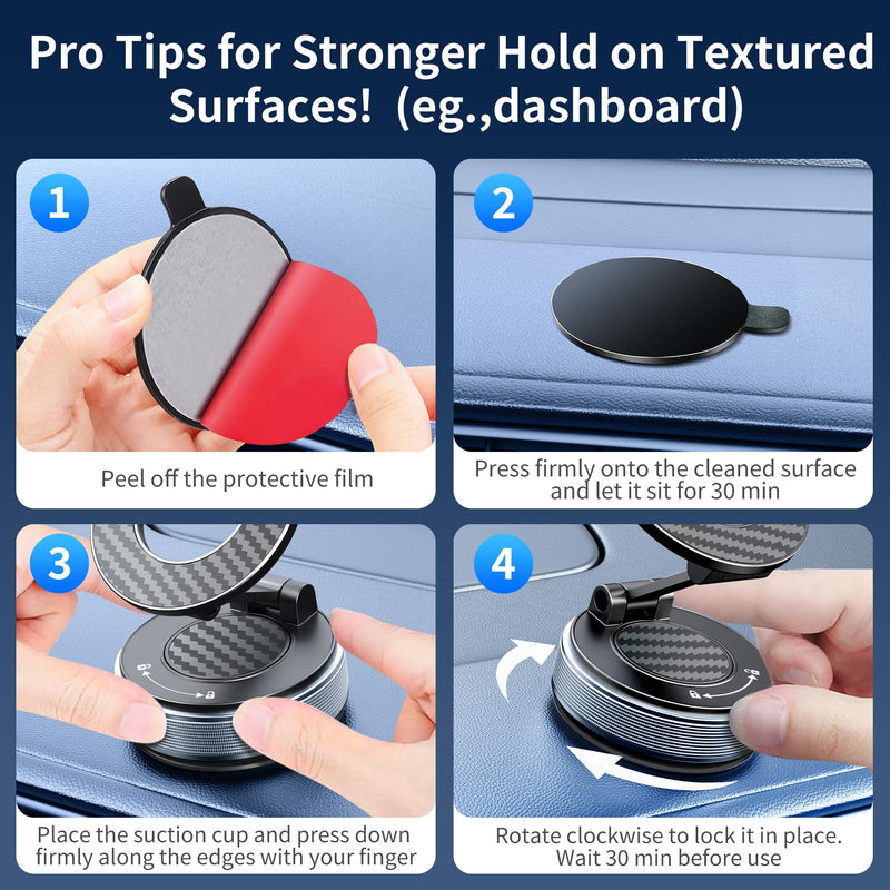 Car Phone Holder for Magsafe [Strongest Suction & Foldable] 360° Adjustable Vacuum Magnetic Phone Holder, Cell Phone Holders for Your Car Compatible with iPhone 17 Pro Max 16 15 14 13 12