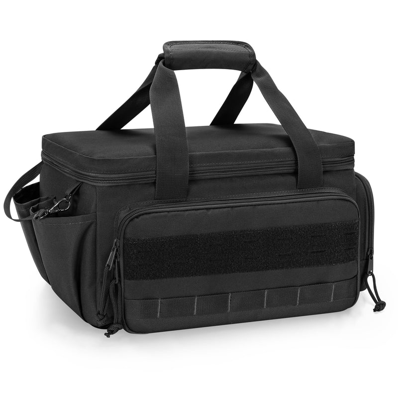 Rexmica 14-Inch Tool Bag with Anti-friction Bottom, Hand Tool Storage Organizer for Men, Tactical Range Bag, Multi-purpose Work Tote for Repairman, Carpenters, Handyman, Black