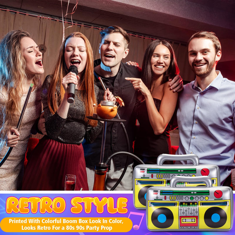 meekoo 10 Pcs Inflatable Boombox Party Decorations, Radio Props Disco | 16.5 Inch 80s 90s Hip Hop Theme Props, Retro Radio Costume Accessories, Rapper Supplies for Photography Backdrop Decor