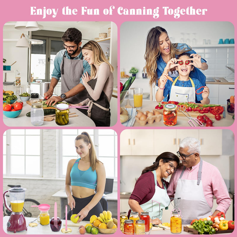 8PCS Canning Supplies Starter Kit，Canning Kit with Canning Funnel, 11.2in Stainless Steel Canning Rack, Canning Tong, Jar Lifter, Magnetic Lid Lifter, Jar Wrench, Bubble Popper, Canning Labels