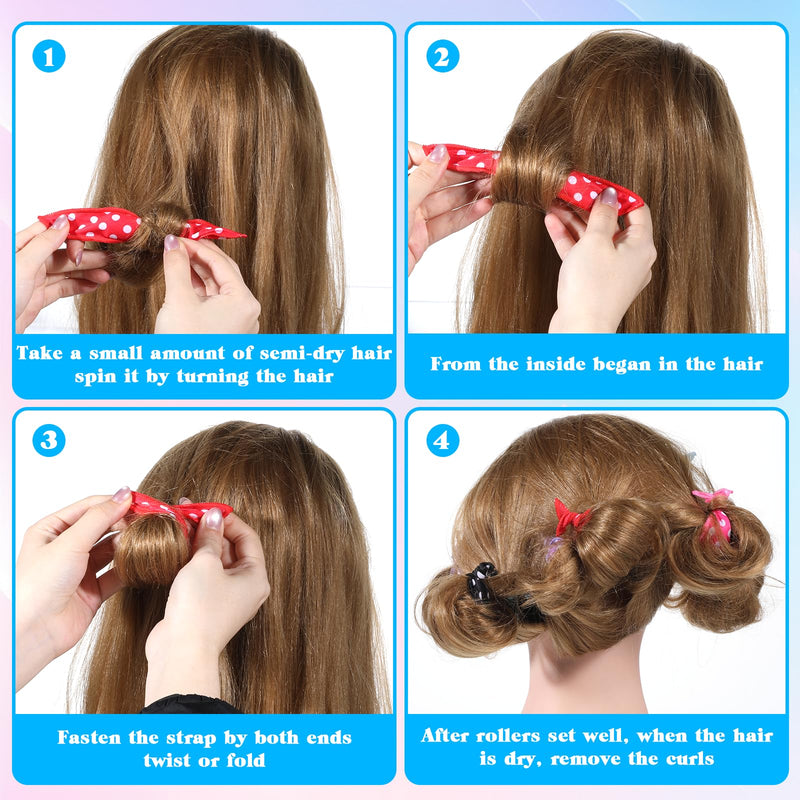 15 Pc Hair Curler Roller Foam Hair Styling Tool Soft Satin Sponge Roller | DIY Night Sleep, Flexible Pillow Sponge Curlers, for Women, Tousle Hairstyle, No Heat, Heatless
