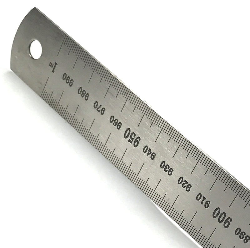 EISCO 1 Meter Stainless Steel Ruler with Stamped Centimeter and Millimeter Graduations