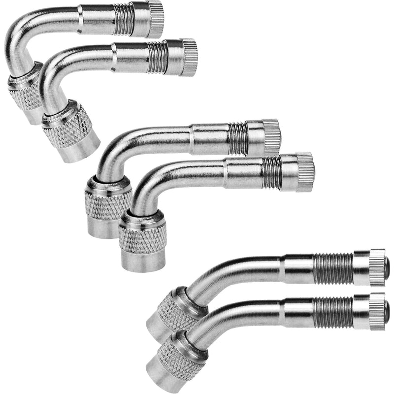 6-Pack Valve Stem Extenders, Mellbree 45 Degree 90 Degree 135 Degree Schrader Tire Valve Extension Compatible for Dual Wheels Passenger Cars, RV, Stroller, Bicycles, Motorcycles and Trailers