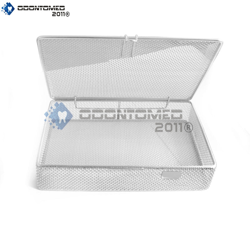 Instrument Tray and Mesh Perforated Baskets Sterilization Tray 9" X 6.25" X 1.5" with Lid Stainless Steel, OD2011-DN-313