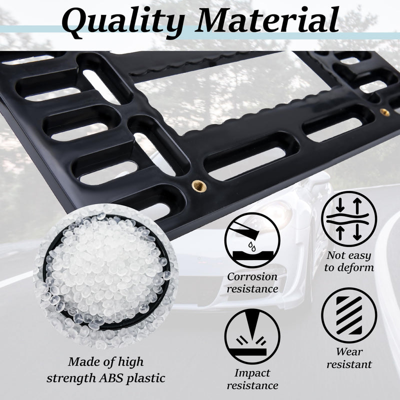 License Plate Bracket Holder, Front License Plate Bracket, No Drill Front Plate Mount, Licenses Plates Brackets Bumper, Car Frame Mount Adapter with Stainless Steel Screw Cap, Cable Ties