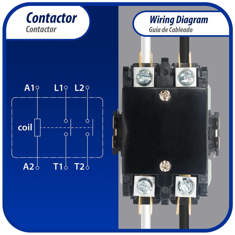 Appli Parts APAC-23024 Heavy Duty Contactor 2 Poles 30A 24V Coil Replacement for AC Compressors and Electrical Applications UL Certified E476929