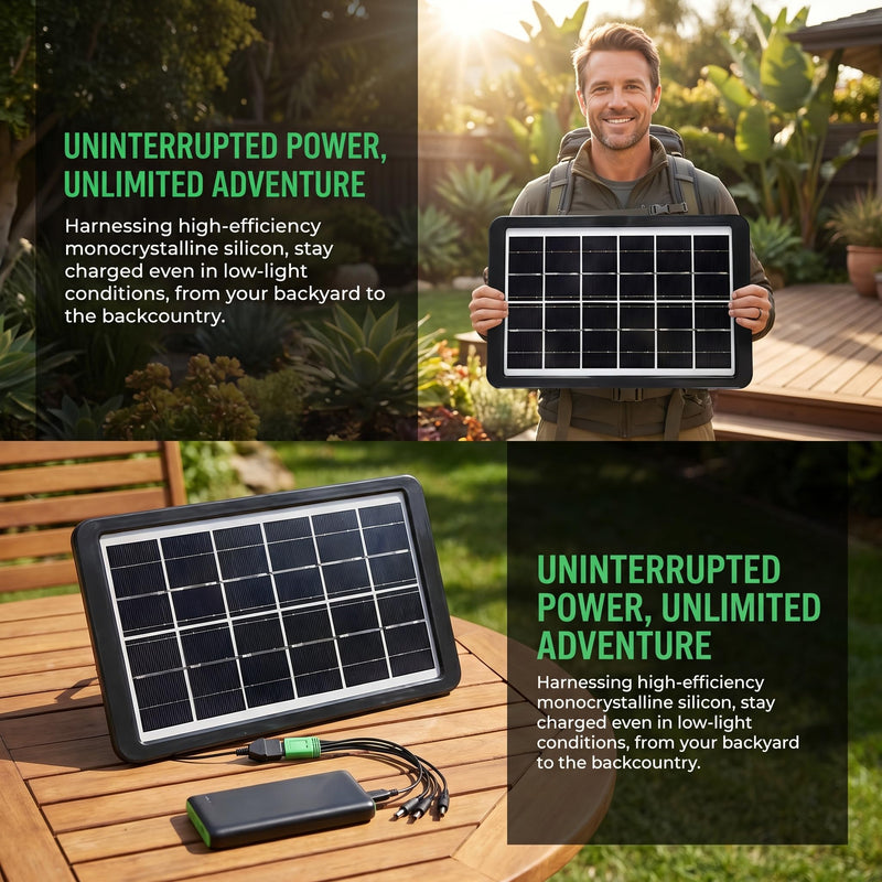Solar Panel for Camera, 3W Solar Charger Compatible with Ring Spotlight & All-New Stick Up Outdoor Cam Battery, 10ft Long Cable with USB-C to Ring Barrel Plug Adapter (Black)