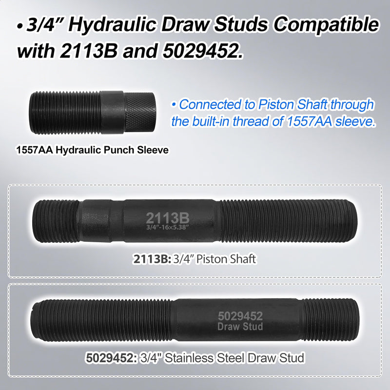 Hydraulic Punch Sleeve 1557AA Replacement for Greenlee 1557AA,Compatible with Slug-Buster,Slug-Splitter Punches and Punching Machine Replacement Draw Studs. Update