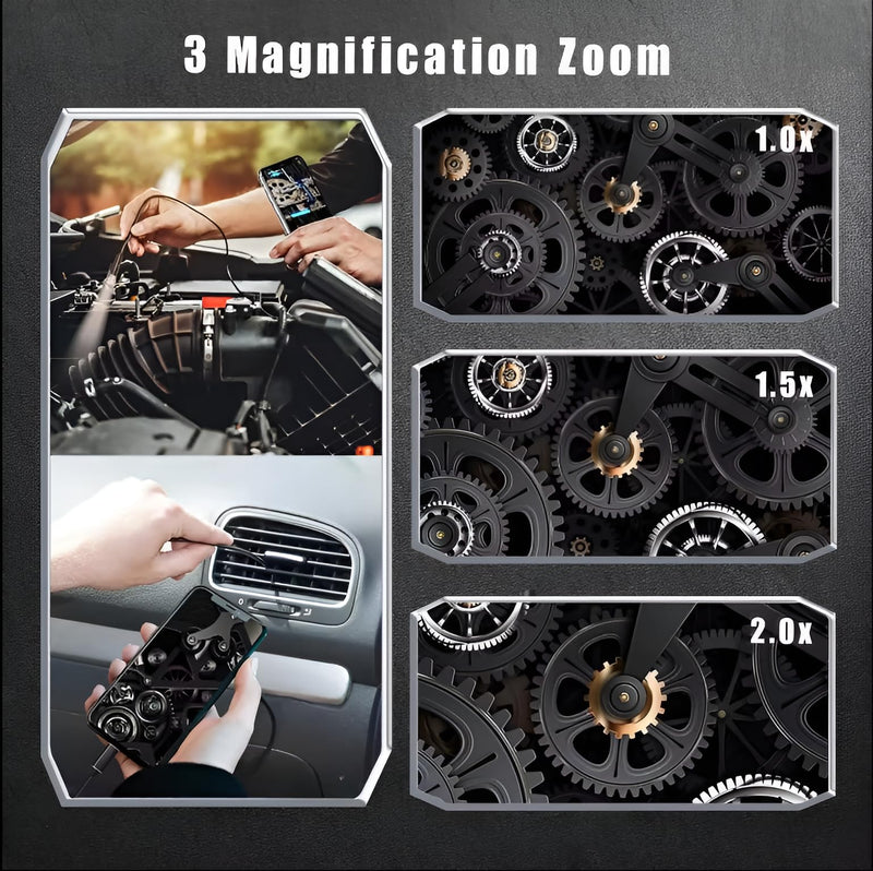 Dual-Lens Endoscope Camera with Light,Borescope with 8 Adjustable LED Lights 1920P HD,16.5ft Semi-Rigid,IP67Waterproof USB Inspection Camera for iPhone,Gadgets for Men… PEM002