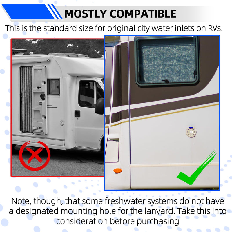TonGass (2-Pack, White) Coupler Hose Plugs with Straps, Easy Twist 3/4" MPT Connectors Compatible with Most RV City Water Inlets, Keep Dust and Debris from the Fresh Water System - B Style B Strap