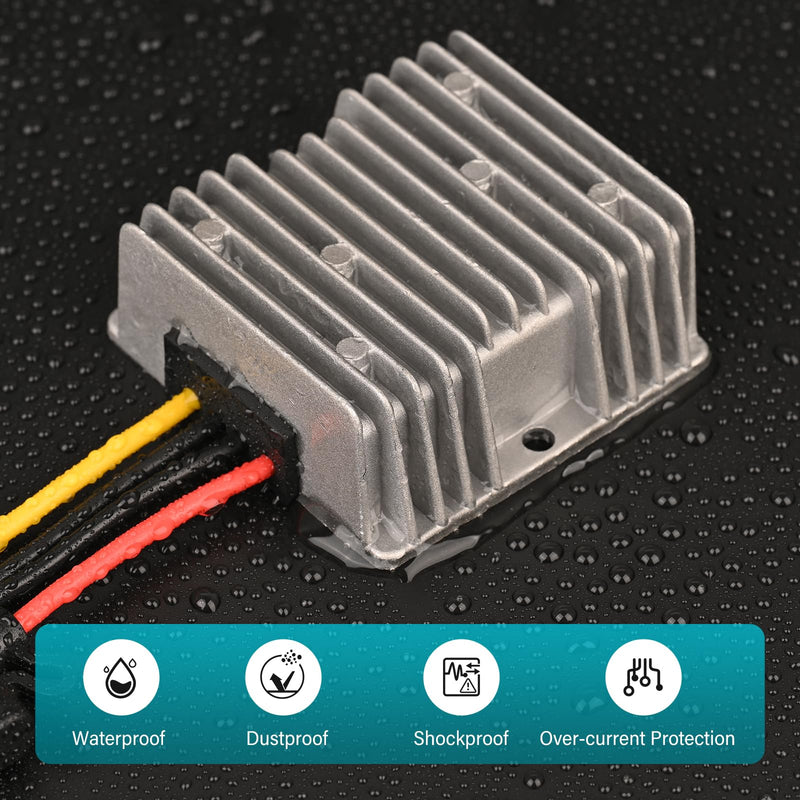 KInuoxj 20A 240W DC-DC 24V 36V 48V Step Down to 12V Converter Golf Cart Voltage Reducer Regulator Waterproof Transformer with Fuse