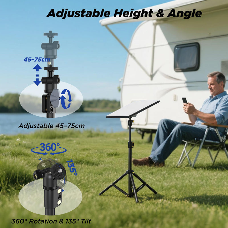 Hugener Starlink Mini Tripod Stand, Portable & 360° Rotation | Stable Tripod Mounting Kit, Quick Tool-Free Setup, Height Adjustable with 360° Tilt for Camping/ RV and Outdoor