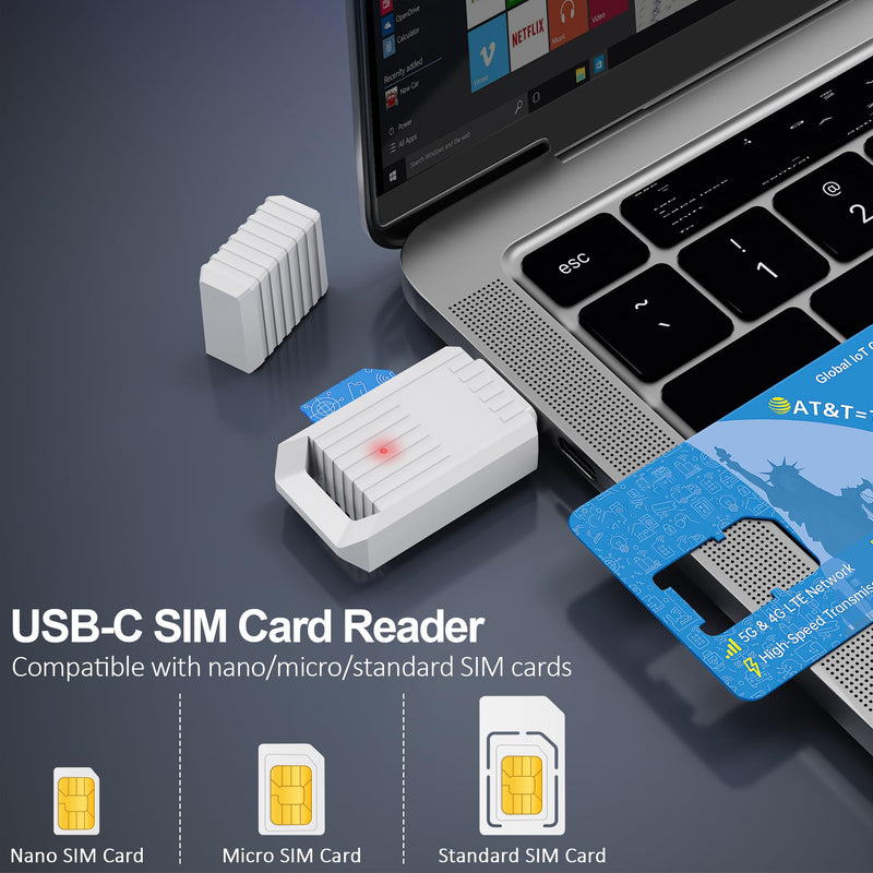 USB C SIM Card Reader-Micro/Nano/Standard SIM Kit with Eject Pin,SIM Card Adapter for Editing & Reading Contacts Messages,USB to SIM Card Adapter Edit,Plug & Play for Windows