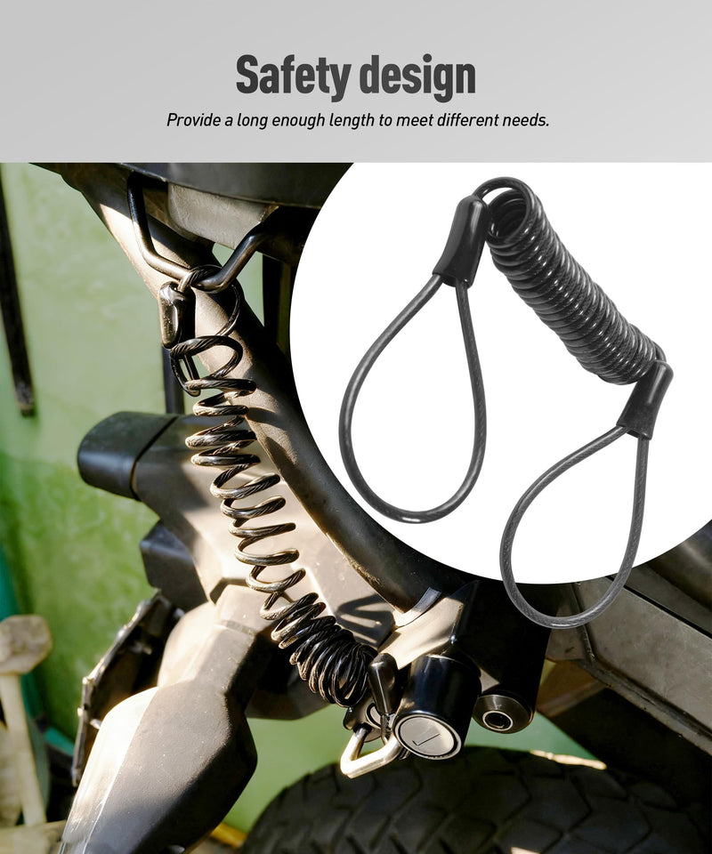 Motorcycle Helmet Lock,Car Accessories Universal Aluminum Alloy Anti Theft Helmet Security Locks with 2 Keys,Suitable for Most Motorcycles,Mountain Bikes,Scooters (1PCS, Helmet Lock+Cable) 1PCS, Helmet Lock+Cable