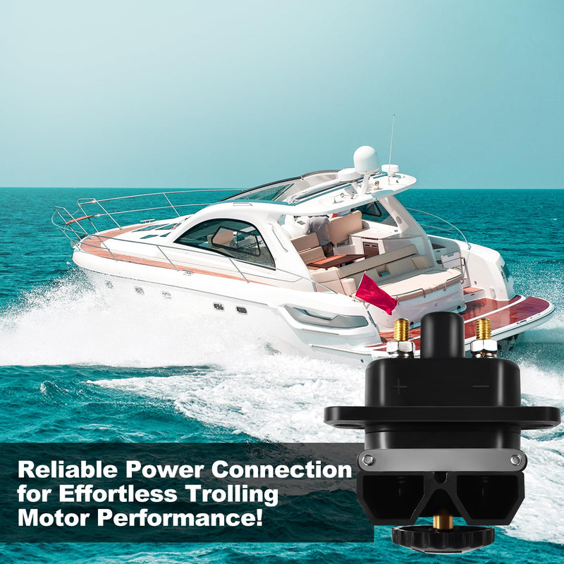 Trolling Motor Plug 027-0004-KIT DC to DC Power Connector, Tolling Motor Quick Connect for Onboard Marine 12V to 48V DC Power Connection With Gaskets, 80 AMP Capacity (L-shaped and Linear)