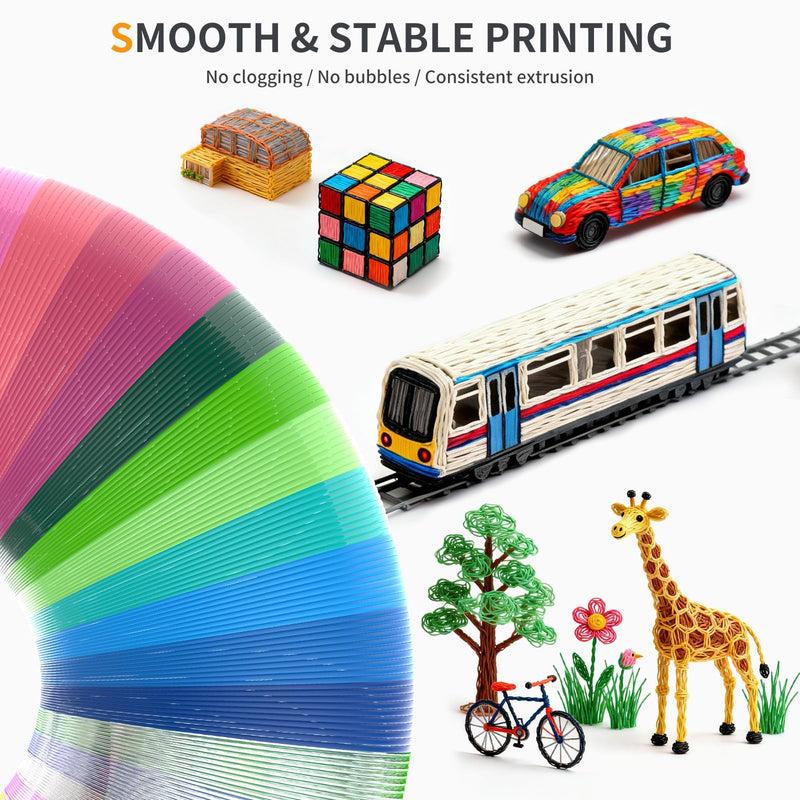 Puikos 46 Colors 3D Pen Printing Filament Refill 1.75mm Compatible with SCRIB3D P1/ADV MYNT3D Basic/Super/Pro, 754ft, 16ft per Color, Compatible with Most 3D Pens for Kids DIY Art & Crafts