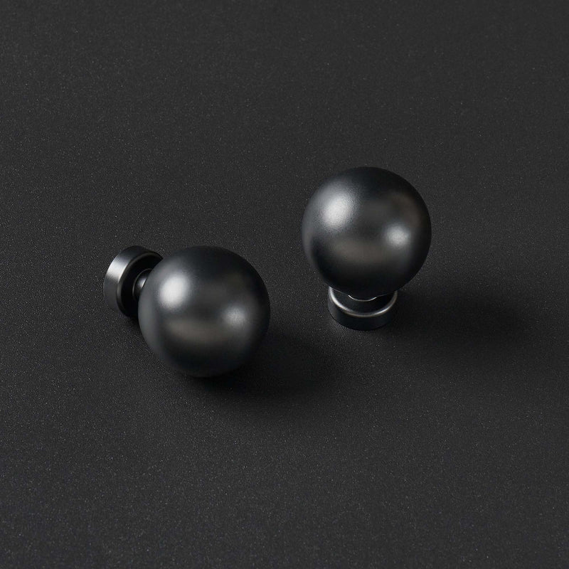 10 Pack 1 Inch Dia Matte Black Kitchen Cabinet Knobs, Classic Vintage Retro Hardware Drawer Pull for Drawer Cupboard Dresser Wardrobe 1 Inch (25.4mm) Dia Ball Knobs 10