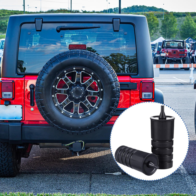 Tallew 4 Pcs Tailgate Spare Tire Bump Stop Kit Bumper Dampers Antirattle Tailgate Stabilizers Compatible with 2007-2024 JK/JL Models, Rubber Exterior Accessories for Spare Tire Carrier