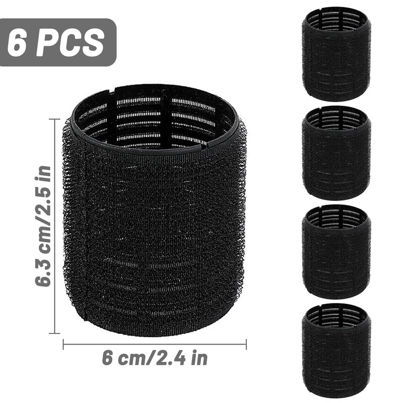 6Pcs Jumbo Hair Rollers, 60 mm Hairs Curlers Rollers Heatless Self Grip Curlers for Short And Long Hairs Salon Hairdressing Curler for Curling And Styling Hair Self Holding DIY