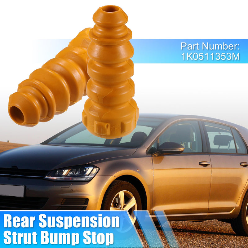 X AUTOHAUX 2pcs 2.44 Inch Rear Suspension Bump Stop Strut Bumper Bump Stop for Volkswagen Eos 2007-2016 No.1K0511353M Rubber Yellow