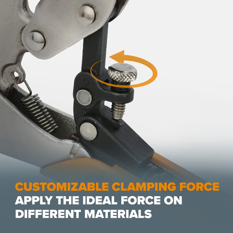 BORA Auto Adjust 3 inch Locking Vise Grip Clamp with Swivel Pads - Heavy Duty Welding Clamps with Comfortable Grips Perfect C Clamp for Woodworking, Welding, and Metalworking C Clamp w/ Swivel Pad