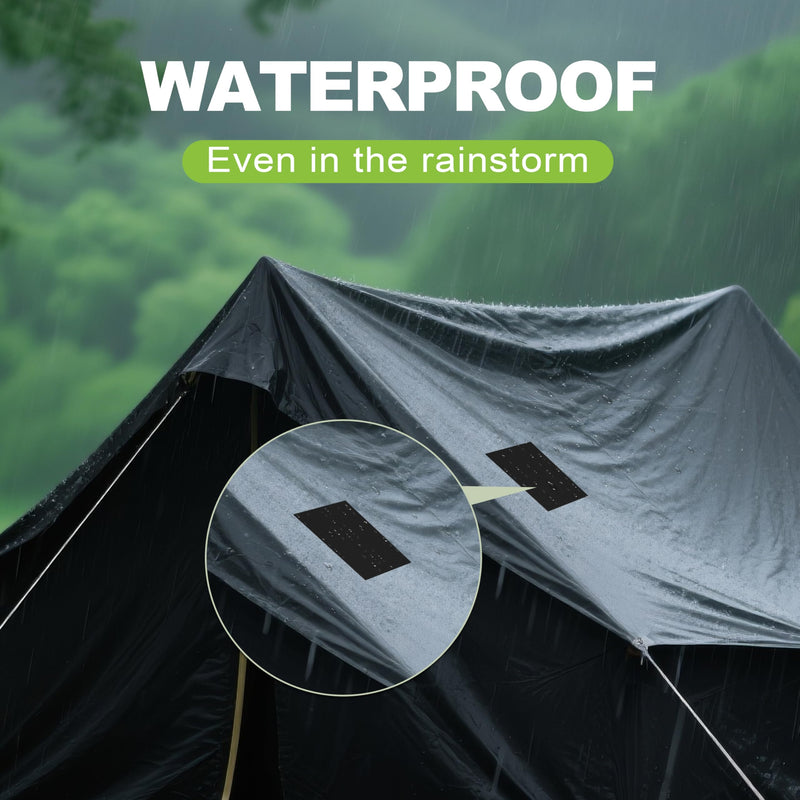 7x9in Nylon Repair Patch，Tent Repair Kit，Self Adhesive Waterproof Fabric Repair Tape for Tent, Umbrella, Sleeping Bag, Down Jackets,Knapsack.（Black,6ps） 7x9in Black