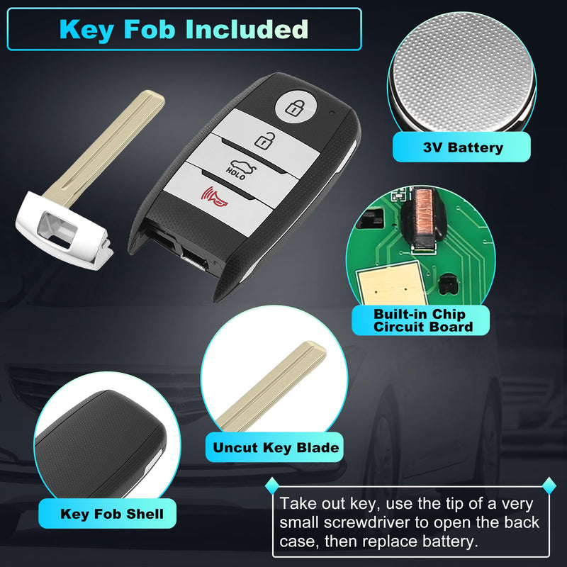 SY5XMFNA04 Replacement Keyless Entry Remote Smart Key Fob for Kia Optima 2014 2015 for Kia Rio 2015-2017 Key Fob Remote Control ID46 Chip 95440-2T510 95440-1U500 4 Buttons 315 MHz