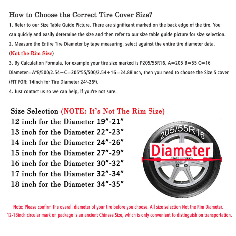 Moonet 27-29 inch Spare Tire Cover Thickening Leather Universal Fit for Jeep, Trailer, RV, SUV, Truck, Tough Tire Wheel Soft Cover (Fits Entire Tire Diameters 27-29 inch) Fits for Tire Diameters 27"-29" Black
