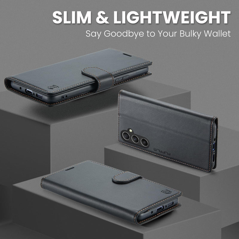 FLIPALM Wallet Case for Samsung Galaxy A37 5G, Card Holder, Black | Card Holder, RFID Blocking, PU Leather Folio Flip, Kickstand, Protective Shockproof Cover