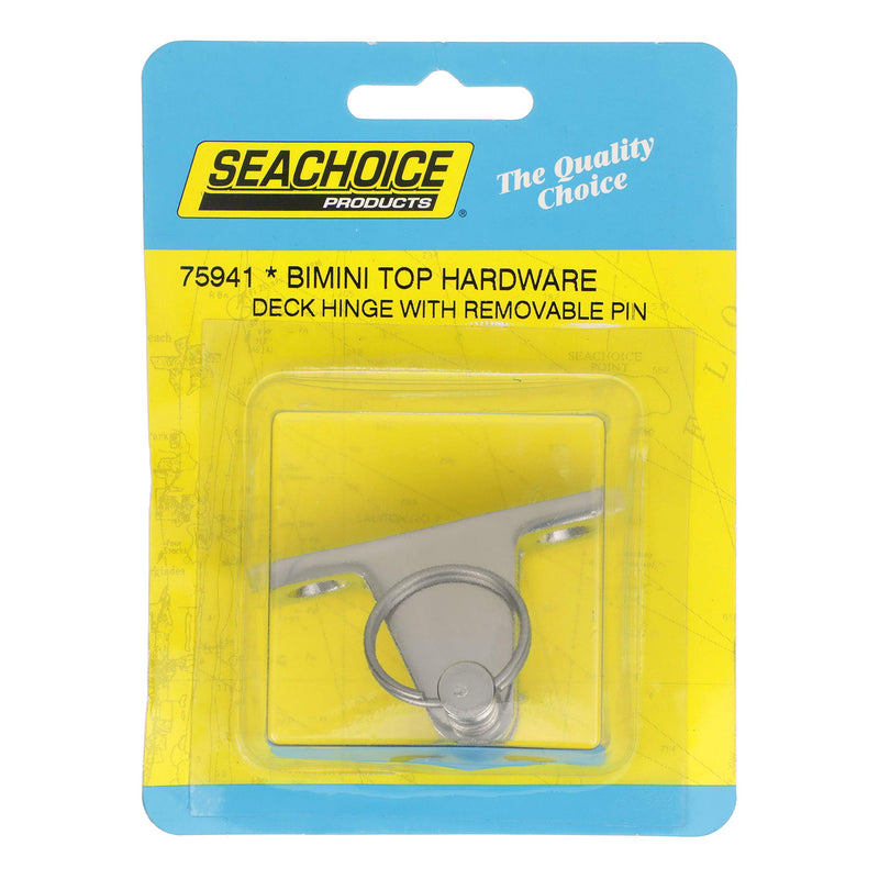 Seachoice Deck Hinge for Bimini Top, Removable Spring Loaded Pin, Stainess Steel