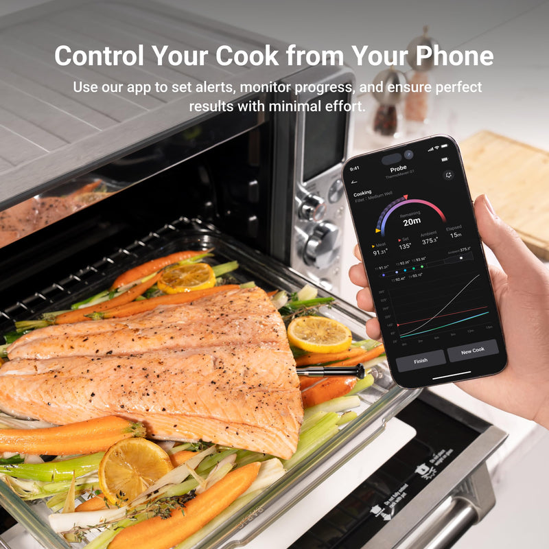  [AUSTRALIA] - ThermoMaven Smart Bluetooth Wireless Meat Thermometer, 10X Enhanced Sub-1G Signal and Stability, Standalone Display Base, Certified Accuracy ±0.5°F, WiFi Unlimited Range for BBQ, Oven, Smoker, Grill Red