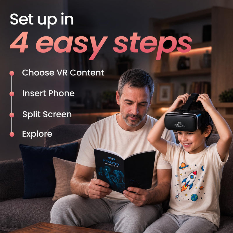 3D VR Headset for Kids + Android Remote - for iPhone & Android Phones | with 3D VR Videos & Apps Links | Virtual Reality Goggles Set for Beginners Pure White
