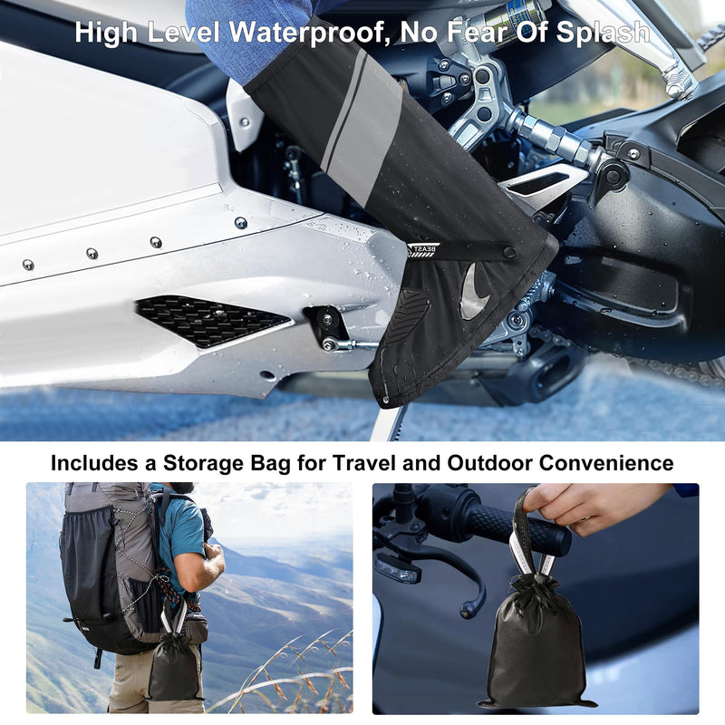 Waterproof Shoe Covers Motorcycle Rain Shoe Cover Reusable Rain Boot Rainproof Shoes Cover for Men and Women XX-Large Black