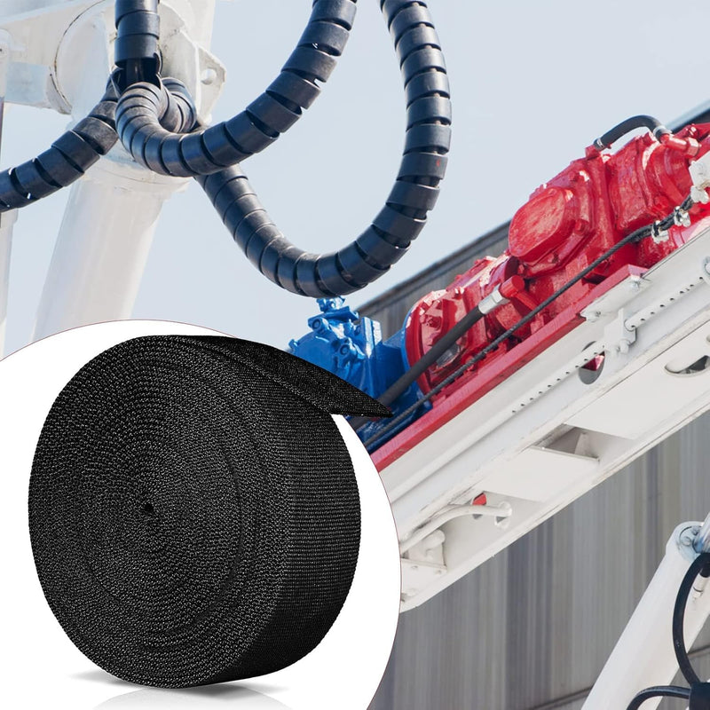 Nylon Protective Hose Sleeve Sheath Cable Cover Welding Tig Torch Hydraulic Hose, 2.5" ID, 25 Feet Length, Black 2.5 Inch ID, 25 Feet Long